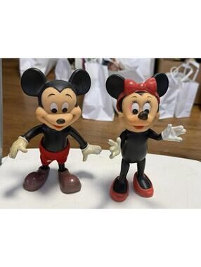 VINTAGE WALT DISNEY MINNIE AND MICKEY MOUSE, 8 Inches Tall
